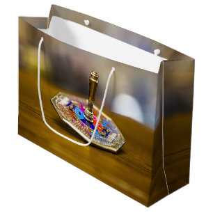 SlipperyJoe Chanukka-Dreidel-Geschenk achteckiger Große Geschenktüte
