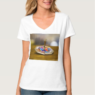 SlipperyJoe Chanukka-Dreidel-Geschenk achteckiger T-Shirt