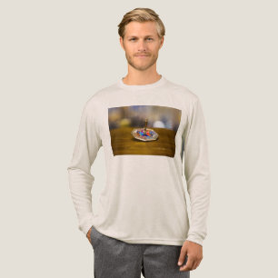 SlipperyJoe Chanukka-Dreidel-Geschenk achteckiger Tri-Blend Shirt