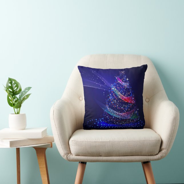 SlipperyJoe digital gerenderte Weihnachtsbaumbeau Kissen (Stuhl )