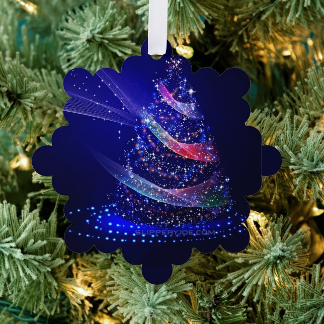 SlipperyJoe digital gerenderte Weihnachtsbaumbeau Ornament Karte (Insitu (Baum))