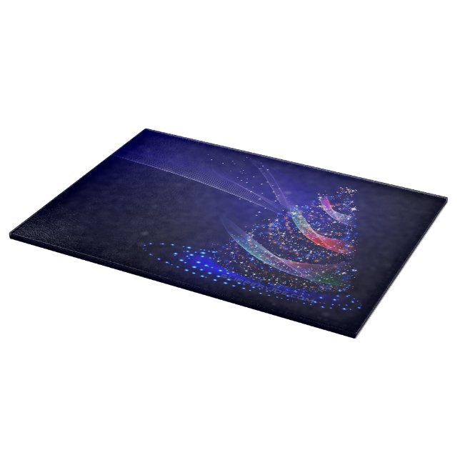 SlipperyJoe digital gerenderte Weihnachtsbaumbeau Schneidebrett (Ecke)