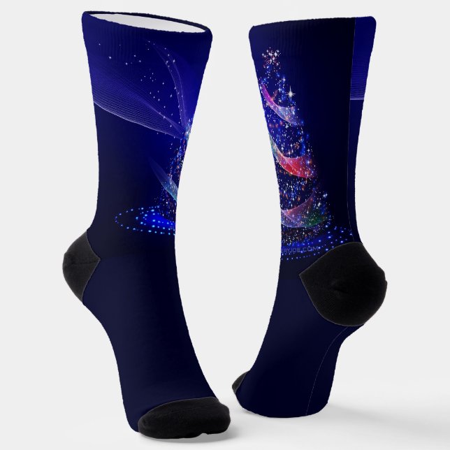 SlipperyJoe digital gerenderte Weihnachtsbaumbeau Socken (Gewinkelt)