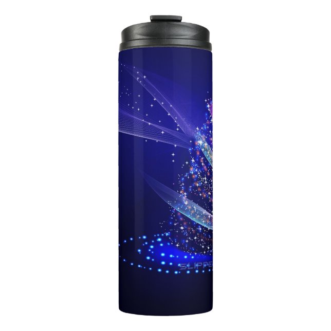 SlipperyJoe digital gerenderte Weihnachtsbaumbeau Thermosbecher (Vorderseite)