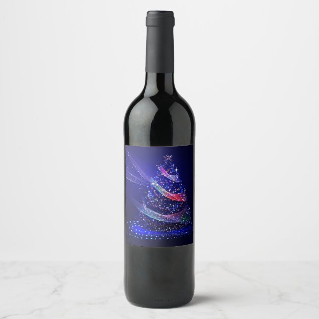 SlipperyJoe digital gerenderte Weihnachtsbaumbeau Weinetikett (Vorderseite)