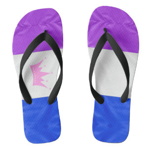 SlipperyJoe Drag Pride Flag lila blaue Krähe Flip Flops