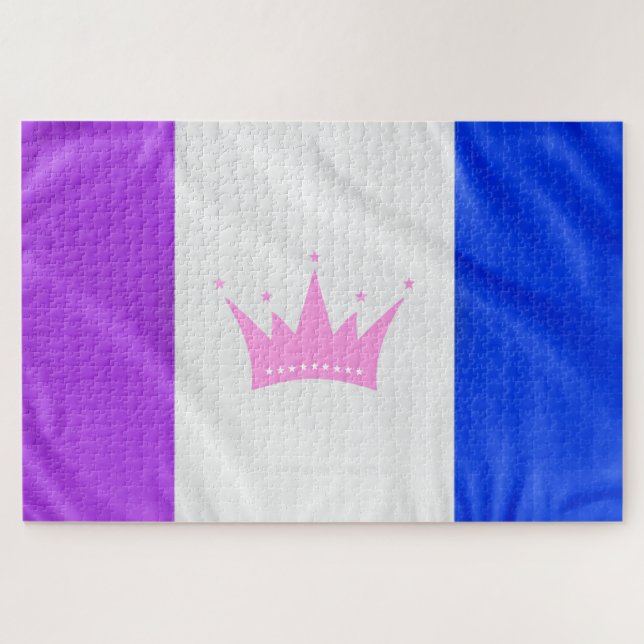 SlipperyJoe Drag Pride Flag lila-weiß-blau Sequ (Horizontal)