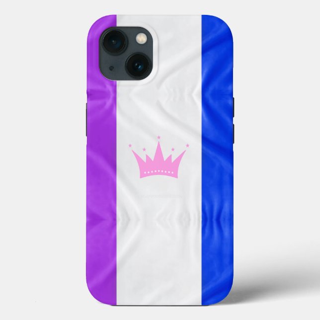 SlipperyJoe Drag Pride Flag lila-weiß-blau Sequ Case-Mate iPhone Hülle (Rückseite)