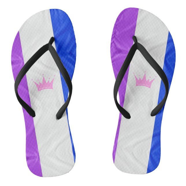 SlipperyJoe Drag Pride Flag lila-weiß-blau Sequ Flip Flops (Fußbett)