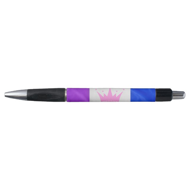 SlipperyJoe Drag Pride Flag lila-weiß-blau Sequ Kugelschreiber (Vorderseite)