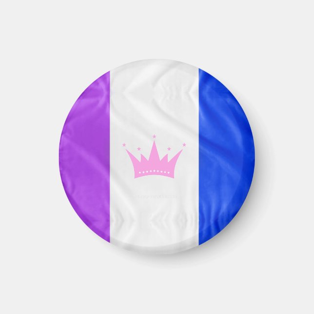 SlipperyJoe Drag Pride Flag lila-weiß-blau Sequ Magnet (Vorne)