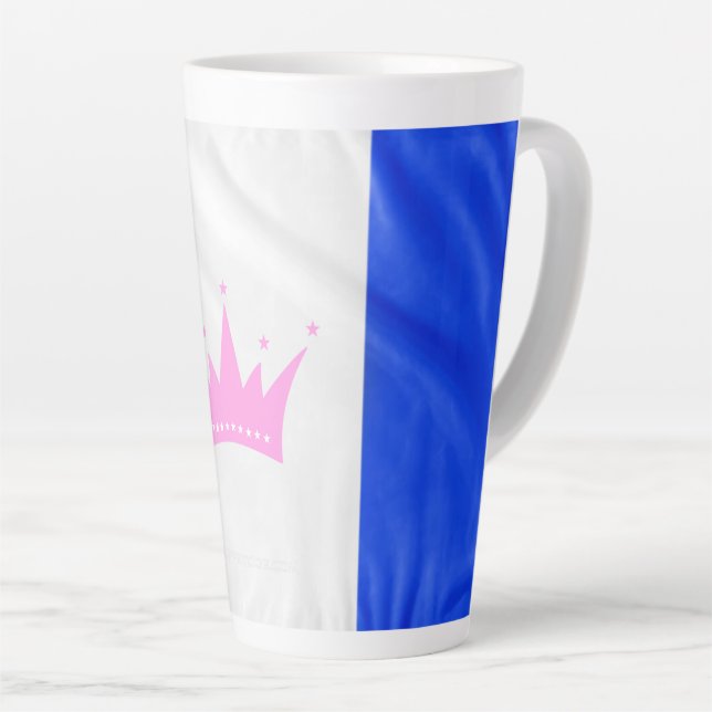 SlipperyJoe Drag Pride Flag lila-weiß-blau Sequ Milchtasse (Rechte Ecke)