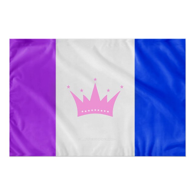 SlipperyJoe Drag Pride Flag lila-weiß-blau Sequ Poster (Vorderseite)