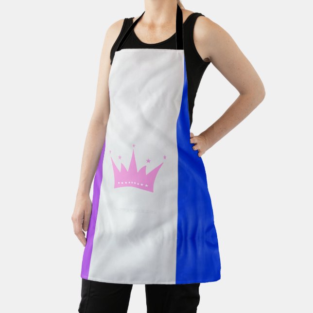 SlipperyJoe Drag Pride Flag lila-weiß-blau Sequ Schürze (InSitu)