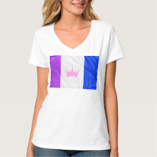 SlipperyJoe Drag Pride Flag lila-weiß-blau Sequ T-Shirt
