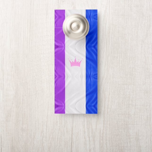SlipperyJoe Drag Pride Flag lila-weiß-blau Sequ Türanhänger (Auf Knauf)