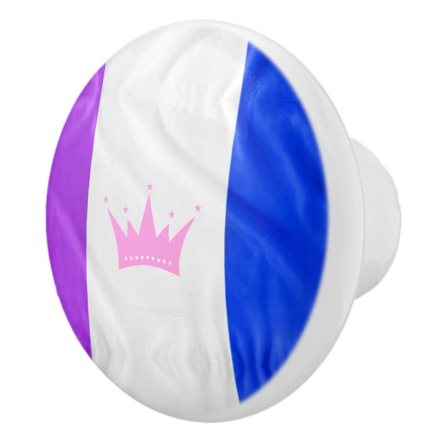SlipperyJoe drag pride flag purple white blue crow Keramikknauf (Rechts)