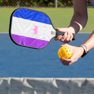 SlipperyJoe Drag Pride-Flagge lila weiß blau Krähe Pickleball Schläger