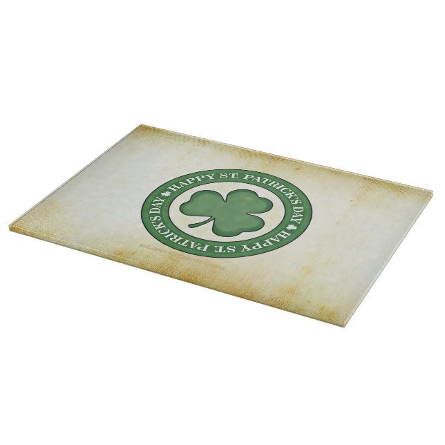 SlipperyJoe feiert Saint Patrick's Day Iris Schneidebrett (Ecke)
