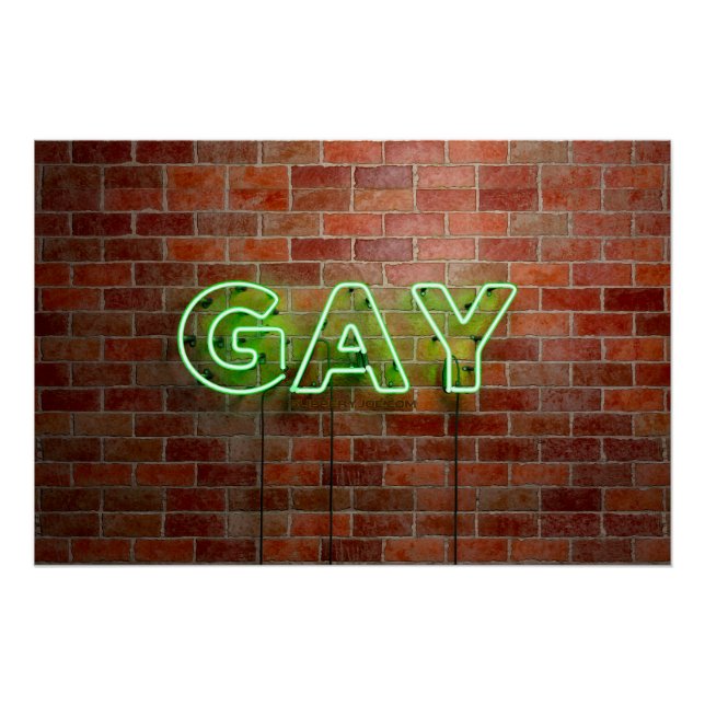 SlipperyJoe illuminé néon gay signe lumineux vif (Devant)