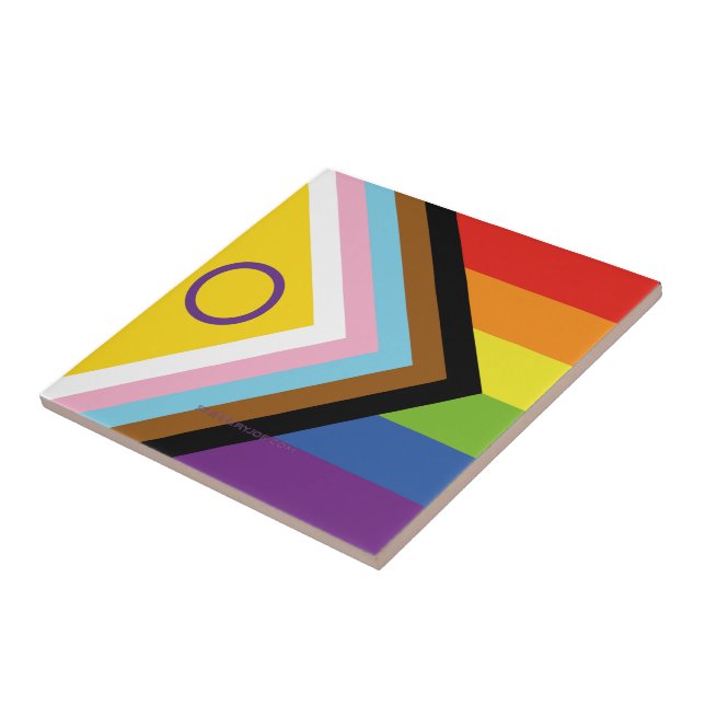 SlipperyJoe Intersex Progress Flag Regenbogen Fliese (Seite)