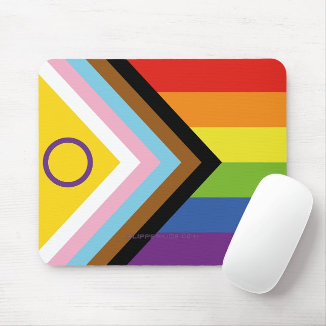 SlipperyJoe Intersex Progress Flag Regenbogen Mousepad (Mit Mouse)