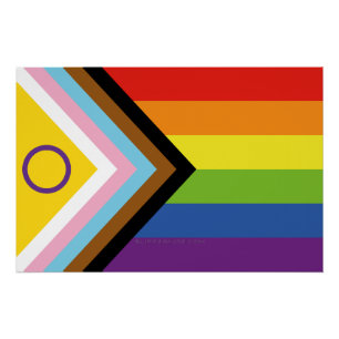 SlipperyJoe Intersex Progress Flag Regenbogen Poster