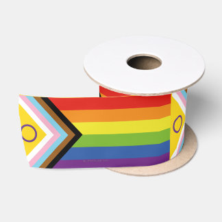 SlipperyJoe Intersex Progress Flag Regenbogen Satinband