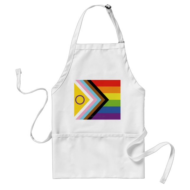 SlipperyJoe Intersex Progress Flag Regenbogen Schürze (Vorne)