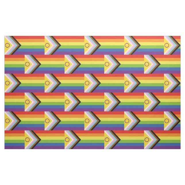 SlipperyJoe Intersex Progress Flag Regenbogen Stoff (Yard (91,4 cm))