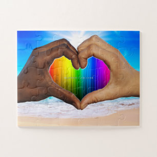 SlipperyJoe lebendiger Regenbogenfarbverlauf Herz