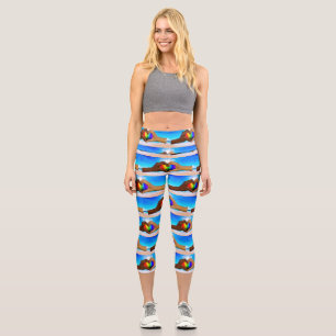 SlipperyJoe lebendiger Regenbogenfarbverlauf Herz  Capri Leggings