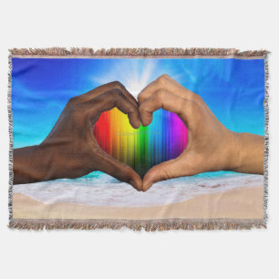 SlipperyJoe lebendiger Regenbogenfarbverlauf Herz Decke