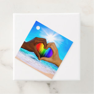 SlipperyJoe lebendiger Regenbogenfarbverlauf Herz  Geschenkanhänger