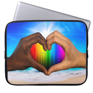 SlipperyJoe lebendiger Regenbogenfarbverlauf Herz  Laptopschutzhülle