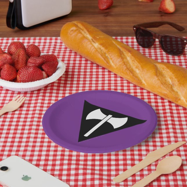 SlipperyJoe Lesbian Stolz Fahne kraftvoll Gay Femi Pappteller (Picknick)