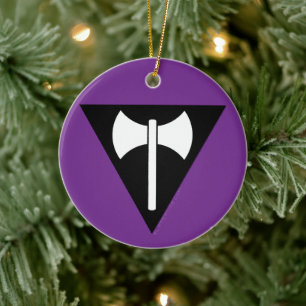 SlipperyJoe lesbische Pride-Flagge mächtiges schwu Keramik Ornament