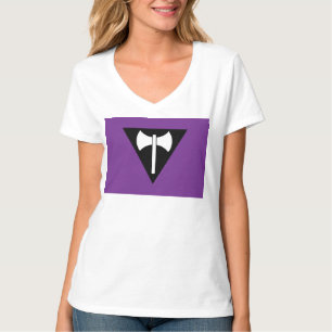 SlipperyJoe lesbische Pride-Flagge mächtiges schwu T-Shirt