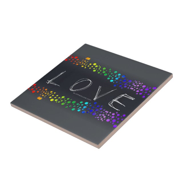 SlipperyJoe Liebe Blasen rot-orange-gelb-grün c Fliese (Seite)