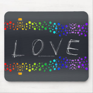 SlipperyJoe Liebe Blasen rot-orange-gelb-grün c Mousepad
