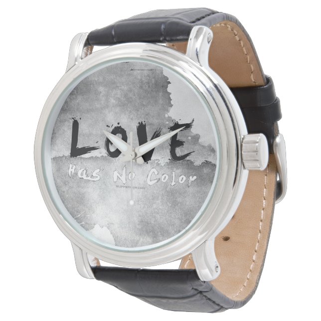SlipperyJoe-Liebe hat keine Hautfarbe Armbanduhr (Schrägansicht)