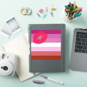 SlipperyJoe Lippenstift lesbische Pride-Flagge fem Aufkleber