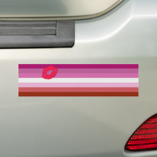 SlipperyJoe Lippenstift lesbische Pride-Flagge fem Autoaufkleber