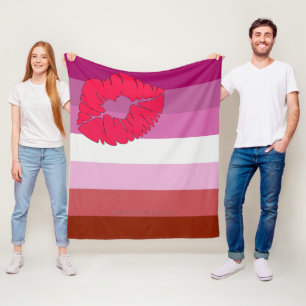SlipperyJoe Lippenstift lesbische Pride-Flagge fem Fleecedecke