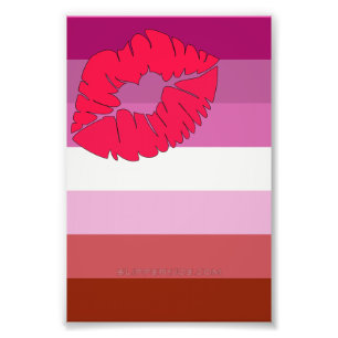 SlipperyJoe Lippenstift lesbische Pride-Flagge fem Fotodruck