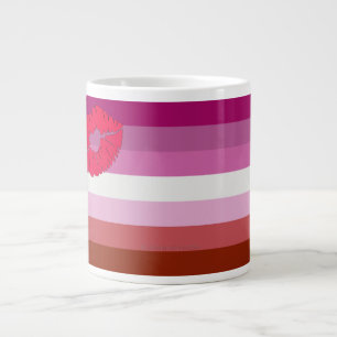 SlipperyJoe Lippenstift lesbische Pride-Flagge fem Jumbo-Tasse
