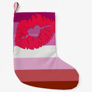 SlipperyJoe Lippenstift lesbische Pride-Flagge fem Kleiner Weihnachtsstrumpf