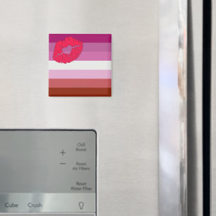 SlipperyJoe Lippenstift lesbische Pride-Flagge fem Magnet