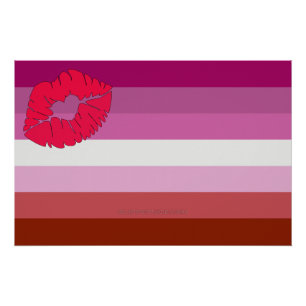 SlipperyJoe Lippenstift lesbische Pride-Flagge fem Poster