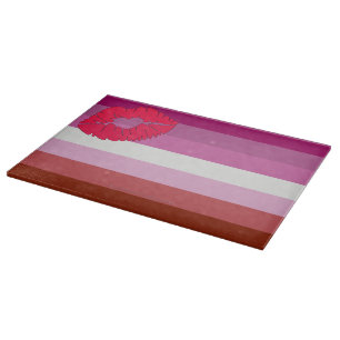 SlipperyJoe Lippenstift lesbische Pride-Flagge fem Schneidebrett